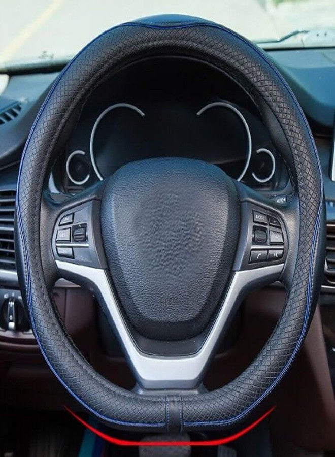 Mayco Bell Microfiber Leather Steering Wheel Cover (D-Shape, Black Blue) - Image 1