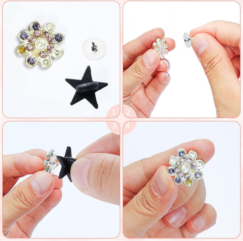 Heliltd 200pcs Black Rubber Pin Backs with 200pcs Blank Pins Star Shape Butterfly Clutch Tie Tacks Backings Pin Holder Keepers for Lapel Pins DIY Accessory - Image 4