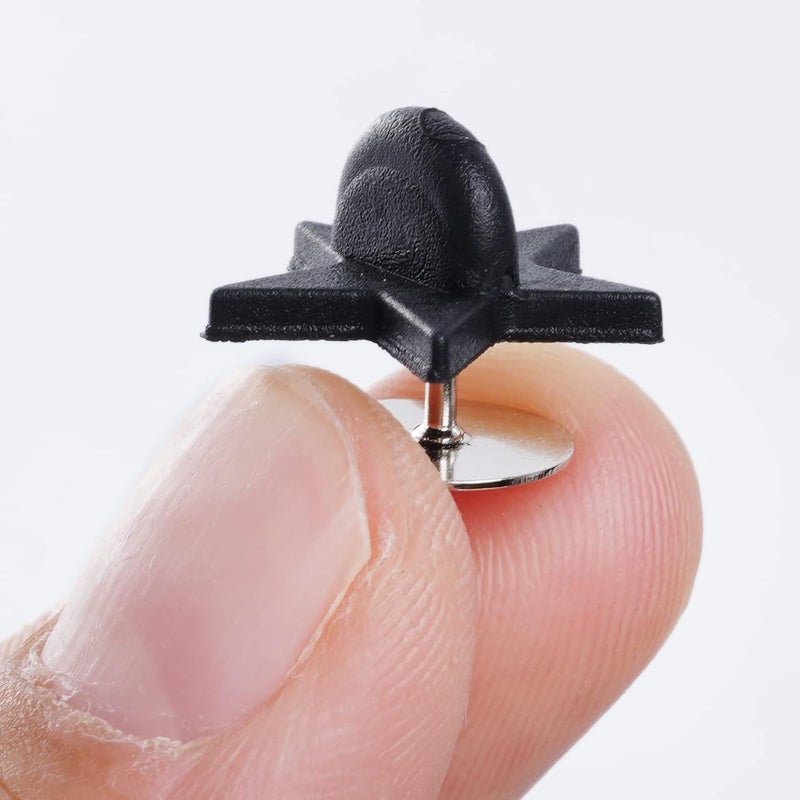 Heliltd 200pcs Black Rubber Pin Backs with 200pcs Blank Pins Star Shape Butterfly Clutch Tie Tacks Backings Pin Holder Keepers for Lapel Pins DIY Accessory - Image 5