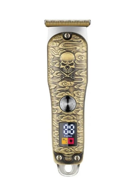 ماكينة حلاقة قابلة للشحن بشاشة LED، للاستخدام الجاف، لون ذهبي - SK-16023