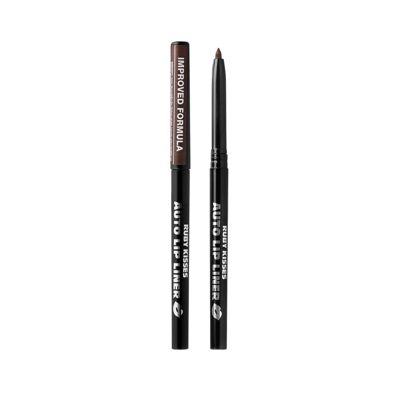 Ruby Kisses Auto Lip Liner Pencil (Dark Brown 3 Pack), Long Lasting & Non-Fading, Smooth Application, Non-Feathering with Rich Pigmented Color, No Sharpener Needed, Ideal for Full Lips Look - Image 2