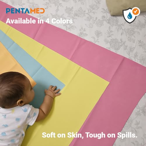 PENTAMED Ultra Soft Rubberised Textile Fabric Sheet | Waterproof, Washable, Reusable Mattress Protector for Adults, Toddlers & Babies | Non-Absorbent Bed, Sofa & Crib Protection. (Green, 1 x 1 Meter) - Image 3