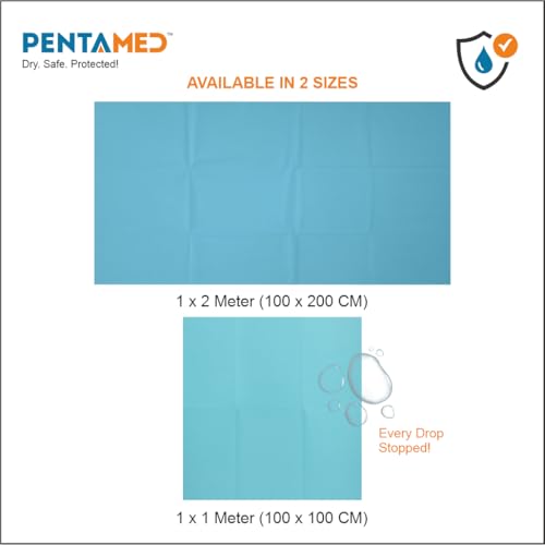 PENTAMED Ultra Soft Rubberised Textile Fabric Sheet | Waterproof, Washable, Reusable Mattress Protector for Adults, Toddlers & Babies | Non-Absorbent Bed, Sofa & Crib Protection. (Green, 1 x 1 Meter) - Image 4