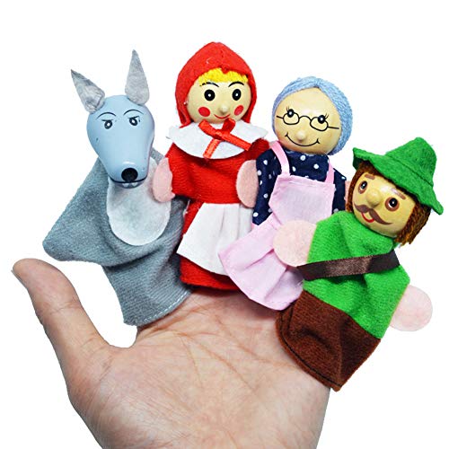DIY-SCIENCE 3 Little Pigs and Wolf Finger Puppets Story Telling Toy for Toddler Kids, Three Little Pigs Puppet Costume for Parent Child Interaction Classroom Role Playing Theater - Image 2