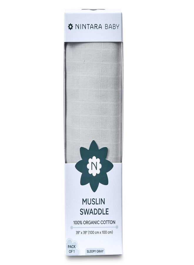 NINTARABABY Swaddle - 100% Organic Premium Muslin Cotton, 39" x 39" (100 cm x 100 cm), Ultra-Soft, Breathable & Lightweight, Multipurpose, Unisex, Hypoallergenic, Gifts for Newborn Babies - Image 1