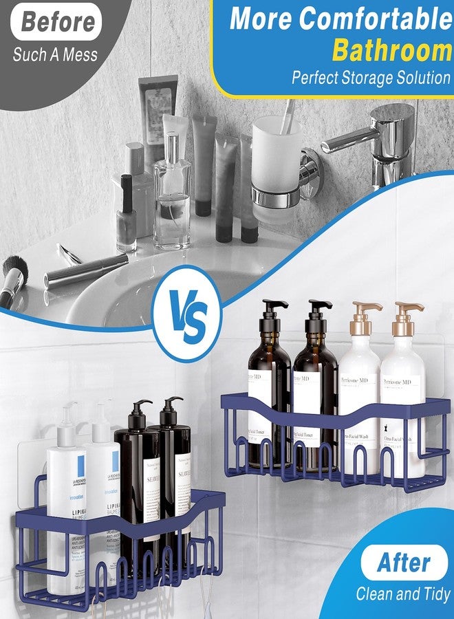 EUDELE 2 Pack Shower Caddy, Adhesive Organizer for Bathroom & Kitchen Storage, No Drilling, Rustproof Stainless Steel Shelf Organizer - Image 3