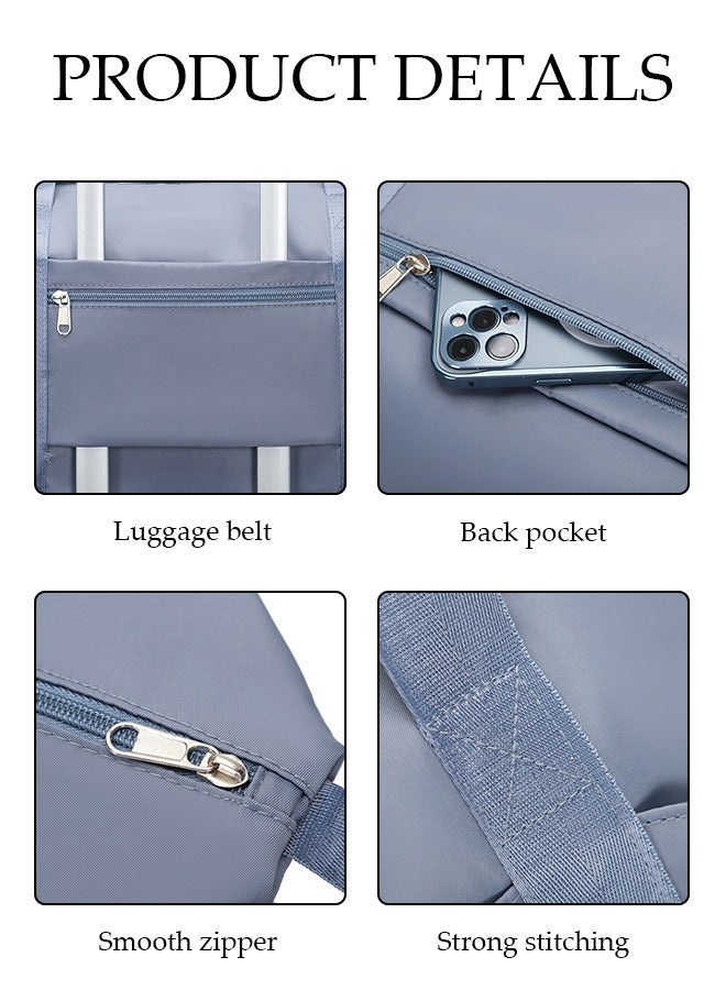 DUNISO Large Capacity Foldable Luggage Bag Expansion Travel Duffel Bag with Dry and Wet Separation and Universal Wheel Portable Travel Lightweight Waterproof Oxford Duffel Fabric Bag for Weekender Sports Gym - Image 2