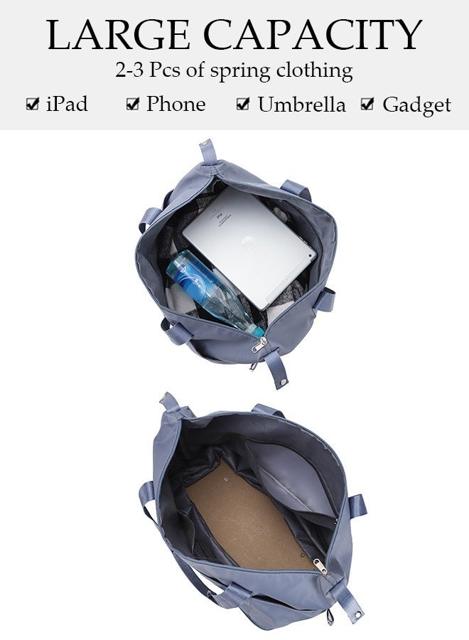 DUNISO Large Capacity Foldable Luggage Bag Expansion Travel Duffel Bag with Dry and Wet Separation and Universal Wheel Portable Travel Lightweight Waterproof Oxford Duffel Fabric Bag for Weekender Sports Gym - Image 5