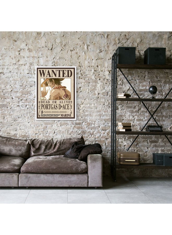 Art Decor Art Decor Framed Fine Art One Piece Wanted Poster Wall Art Portas D Ace Anime Artwork Portrait Print Wall Décor for Bedroom Boys' Room Living Room Gaming Room  - Image 3