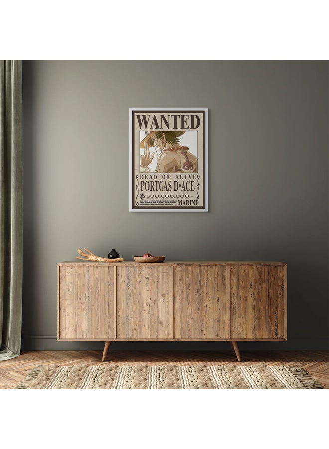 Art Decor Art Decor Framed Fine Art One Piece Wanted Poster Wall Art Portas D Ace Anime Artwork Portrait Print Wall Décor for Bedroom Boys' Room Living Room Gaming Room  - Image 2