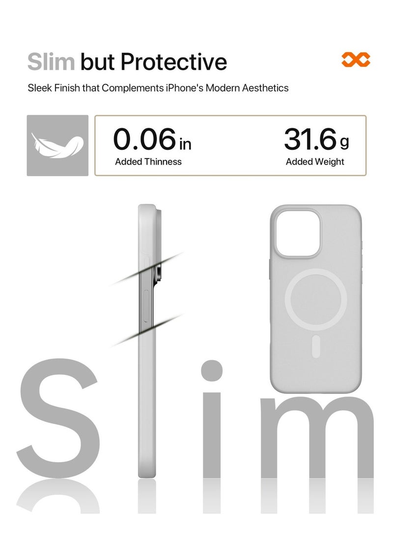 INFINYTY iPhone 16 Pro Silicone Case – Airify (Natural Titanium) Ultra-Thin, Lightweight, Soft-Touch Matte Finish, MagSafe Compatible, Mil. Grade Drop-Tested, Anti-Slip & Anti-Scratch Protection - Image 2