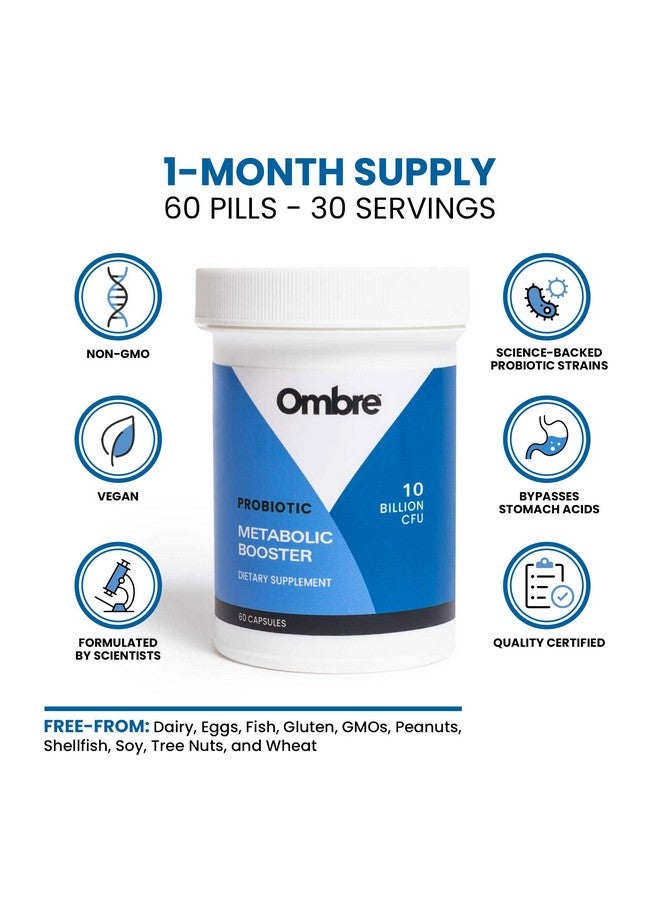 ombre Metabolic Booster Probiotic Daily Energy  Gut Health Supplement For Men And Women Supports Metabolism Digestion  Healthy Weight Management 10 Billion Cfu Shelfstable 30 Servings - Image 3