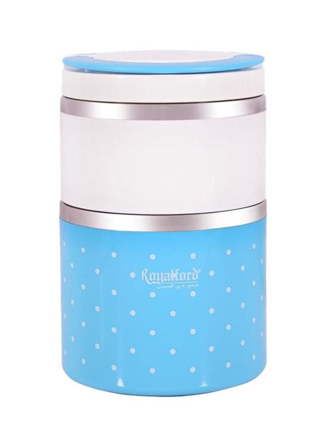Royalford Lunch Box Blue/White/Silver 930ml - Image 1