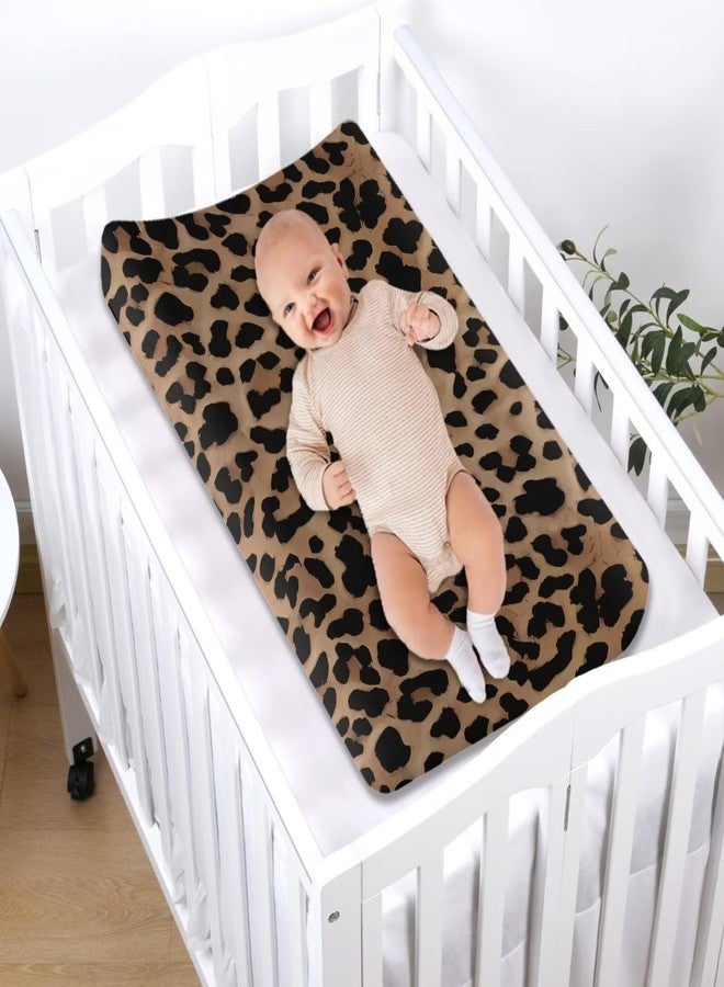 Wideasale Cheetah Leopard Print Diaper Changing Pad Cover Girls Boys Cozy Soft Diaper Change Mat Cover Baby Changing Pad Liners Classic Animal Print,Brown - Image 5