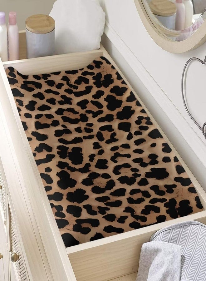 Wideasale Cheetah Leopard Print Diaper Changing Pad Cover Girls Boys Cozy Soft Diaper Change Mat Cover Baby Changing Pad Liners Classic Animal Print,Brown - Image 4