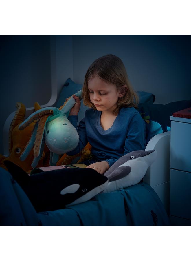 Zaboon Soft Toy With Led Night Light, Turquoise Octopus/Battery-Operated - Image 2