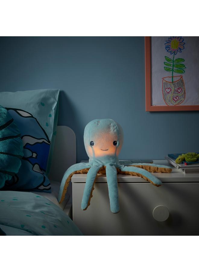 Zaboon Soft Toy With Led Night Light, Turquoise Octopus/Battery-Operated - Image 5