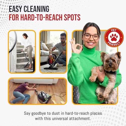 MP Maresh Products Vacuum Brush Attachment Compatible with Central Vac - Horse Hair Bristles for Thorough Cleaning, Bare Floor or Wall Brush, Replacement Part for Central Vac - 12" with Wheels (Black) - Image 5