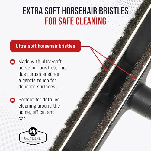 MP Maresh Products Vacuum Brush Attachment Compatible with Central Vac - Horse Hair Bristles for Thorough Cleaning, Bare Floor or Wall Brush, Replacement Part for Central Vac - 12" with Wheels (Black) - Image 3