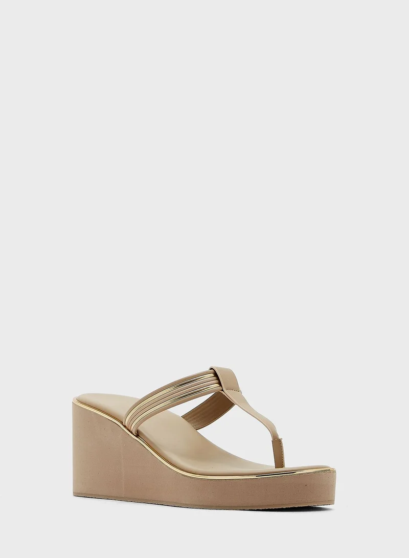 Vincci T Bar Wedge Sandals