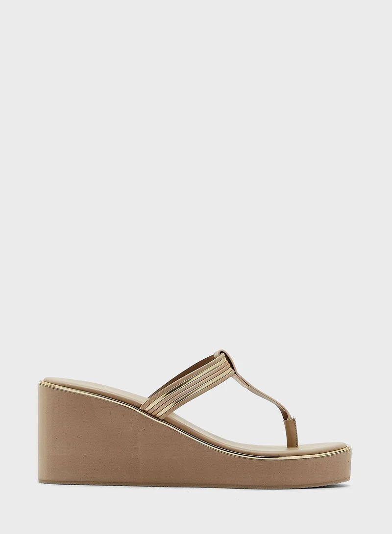 Vincci T Bar Wedge Sandals