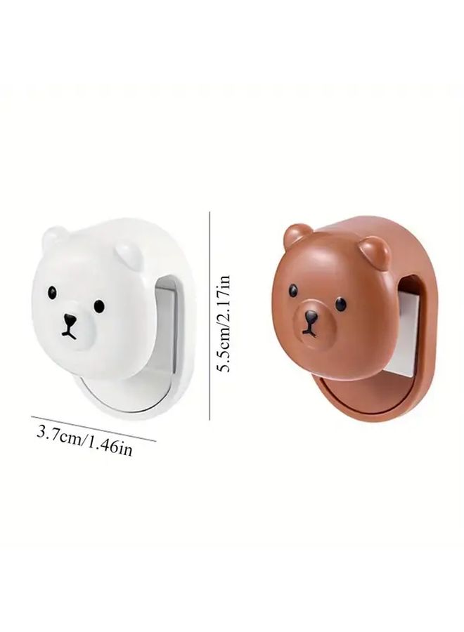 Brown Little Bear Toothpaste Rack Wall Mounted Non Slip Storage Holder - Image 3