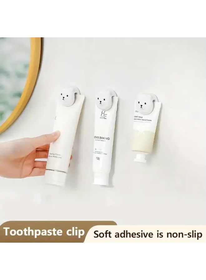 Brown Little Bear Toothpaste Rack Wall Mounted Non Slip Storage Holder - Image 1