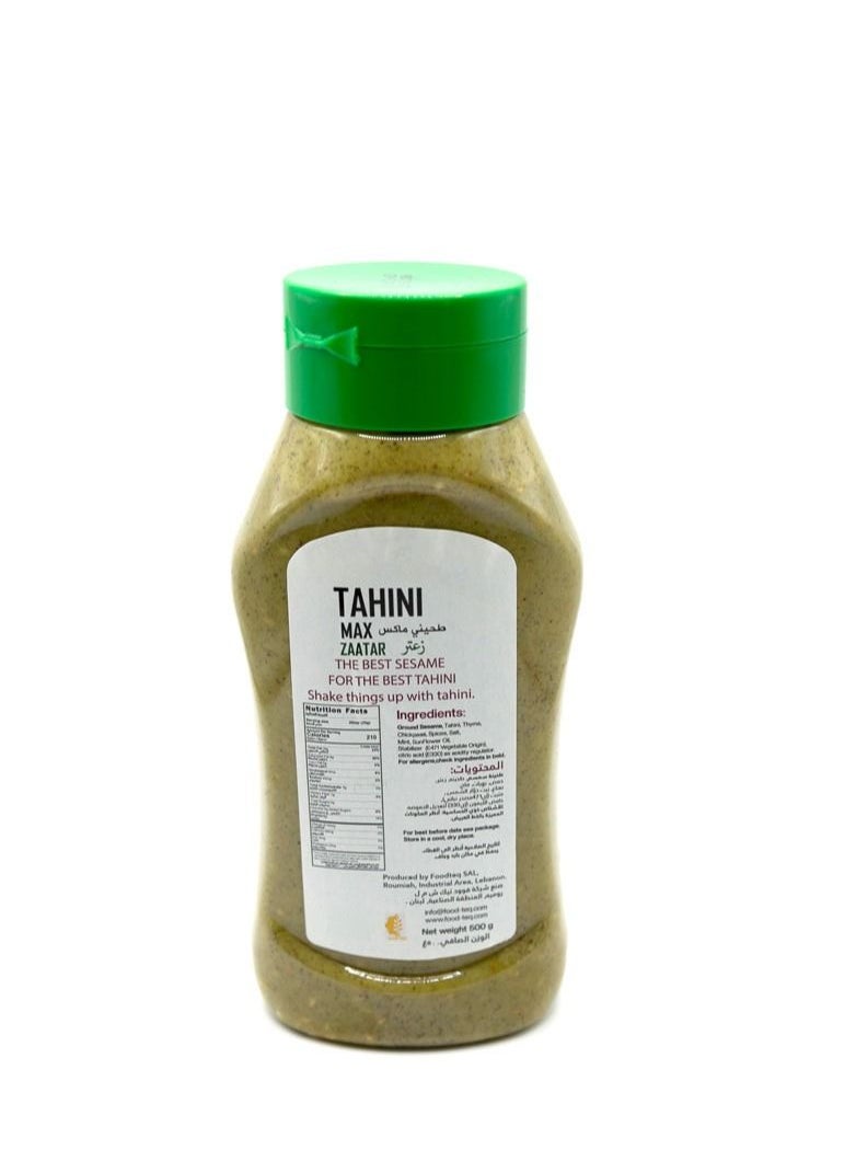 Halawa Max - Halawa Max Tahini Zaatar Smooth Sesame Seeds Cready Squeezble and Ready 500g - Image 1