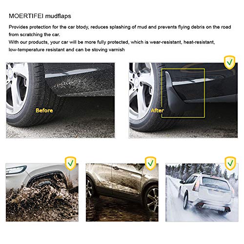 MOERTIFEI Mudguards Mud Flaps Splash Guards Fenders Compatible with 2019-2024 Lexus ES 250 / ES 350 / ES 300h, 4pcs Mud Guards Kit, Black - Image 5