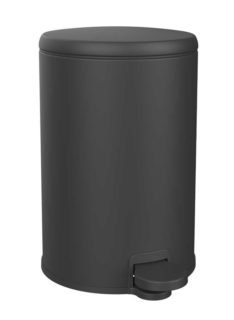 Primanova Stainless Steel Trash Bin 3 Liters Rust-Proof Foot Pedal Removable Inner Bucket for Bathroom Bedroom Office Ø20 × 26 cm (Matte Black) - Image 1