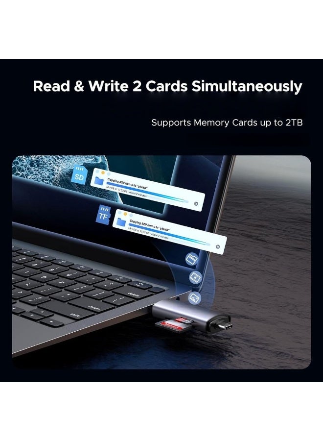 SD Card Reader USB 3.0/USB C OTG Dual Slot Memory Card Adapter For IPhone 16/15 Seri 2022-2016 MacBook Pro 15/16 M1 M2 Mac Air IPad Surface Dell XPS - Image 4