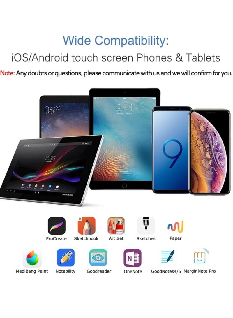Active Stylus Pen Compatible for iOSAndroid Touch Screens, Pencil with Dual Touch Function,Rechargeable Stylus for iPad/iPad Pro/Air/Mini/iPhone/Cellphone/Samsung/Tablet DrawingWriting - Image 4