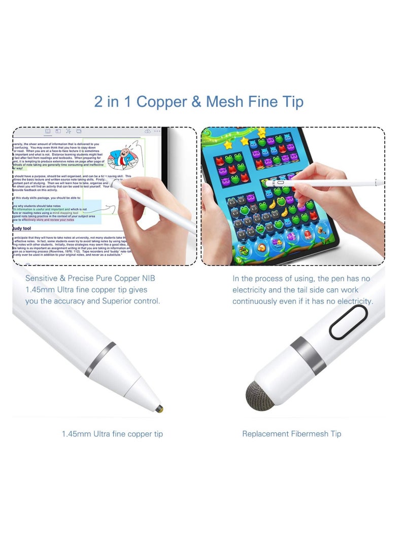 Active Stylus Pen Compatible for iOSAndroid Touch Screens, Pencil with Dual Touch Function,Rechargeable Stylus for iPad/iPad Pro/Air/Mini/iPhone/Cellphone/Samsung/Tablet DrawingWriting - Image 3