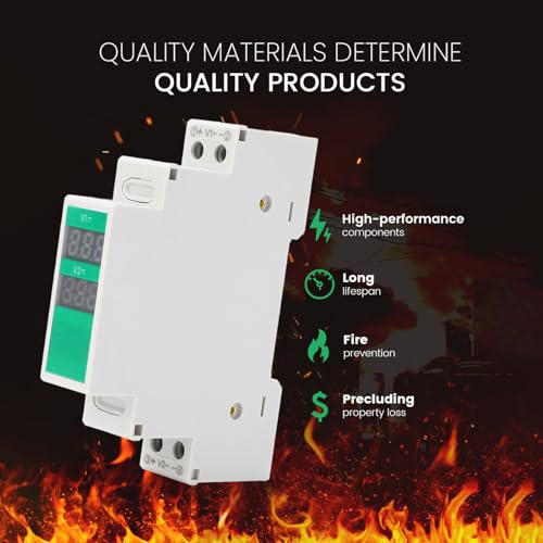 Eujgoov Din Rail Voltmeter Digital Display 2 Channel Meter for Electrical Equipment Monitoring and Control - Image 5