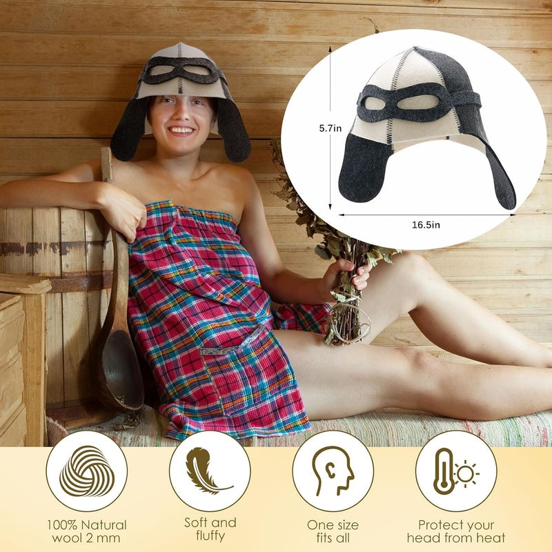 جاجيلي 1 Pcs Captain Sauna Hat Wool Sauna Hat for Men Banya Russian Cap Finnish Cap Felt Gray Color - Image 3