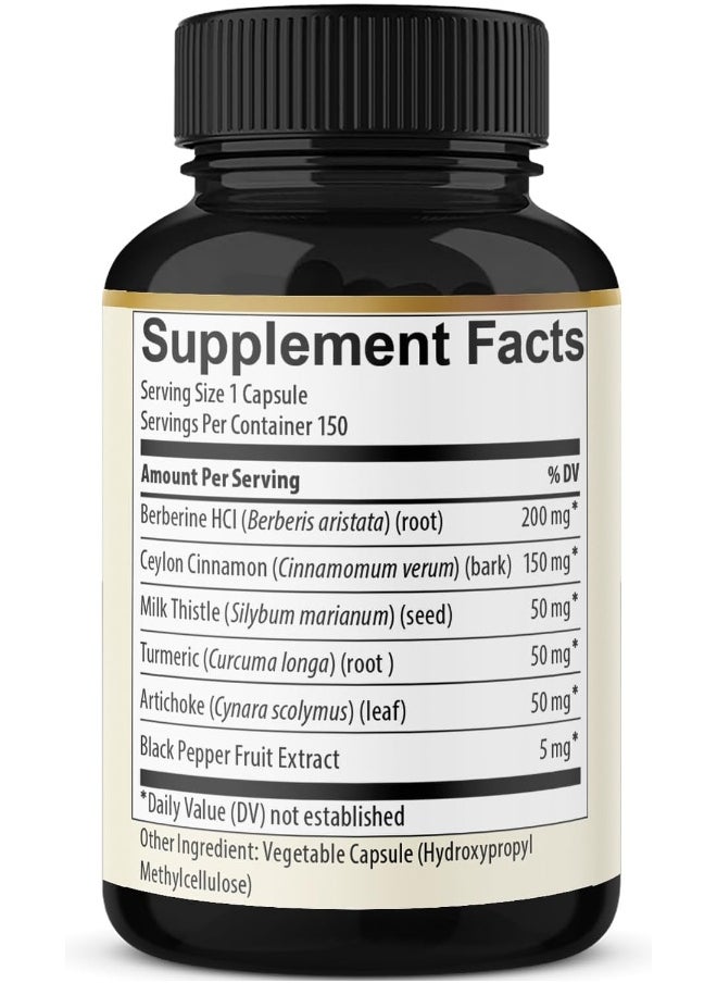 BMVINVOL - Berberine Supplement Equivalent to 4700mg - 5 Months Supply - High Potency with Ceylon Cinnamon - Supports Immune System, Cardiovascular & Gastrointestinal Function - Berberine HCl Supplement Pills - Image 1