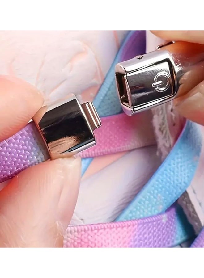 أربطة أحذية مرنة بدون عقد، أسود، 100 سم × 0.8 سم، مشبك مغناطيسي قوي، أربطة أحذية رياضية للجنسين، زوج واحد  أسود - Image 4