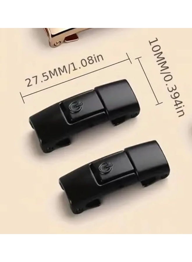 أربطة أحذية مرنة بدون عقد، أسود، 100 سم × 0.8 سم، مشبك مغناطيسي قوي، أربطة أحذية رياضية للجنسين، زوج واحد  أسود - Image 2