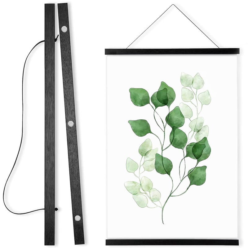 WITCOLOR WITCOLOR Magnetic Poster Hanger Frame 14 Inch Wide Black Wood Magnet Poster Frame for Posters Prints Photos Pictures Maps Scrolls and Canvas Artwork 