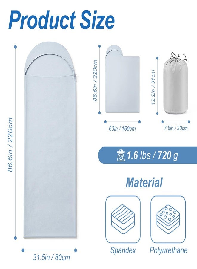 Friendriver Ultralight Sleeping Bag Liner-Silky Soft & Breathable Cooling Adult Sleep Sack - High Elasticity and Quick Dry Travel Sheets with Zipper for Backpacking, Hotel, Camping, Hostels - Image 2