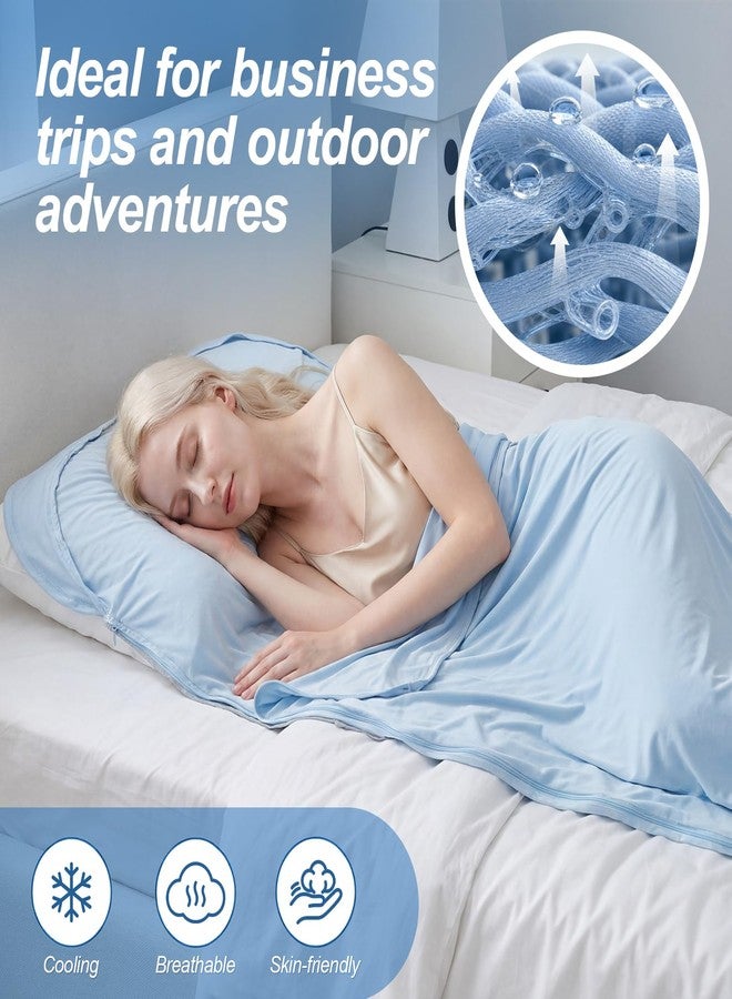 Friendriver Ultralight Sleeping Bag Liner-Silky Soft & Breathable Cooling Adult Sleep Sack - High Elasticity and Quick Dry Travel Sheets with Zipper for Backpacking, Hotel, Camping, Hostels - Image 3