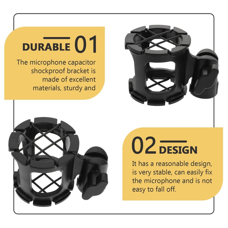 Black Honeycomb Shock Mount 2 Pack Adjustable Vibration Resistant Microphone Holder Stand - Image 5