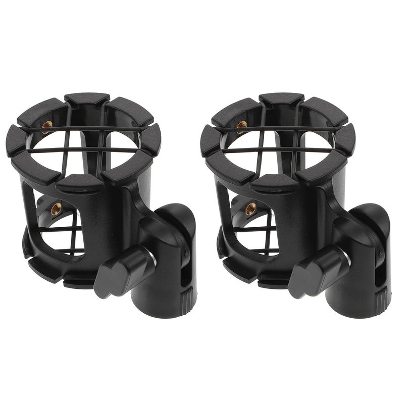 Black Honeycomb Shock Mount 2 Pack Adjustable Vibration Resistant Microphone Holder Stand - Image 2