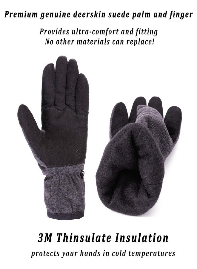 SKYDEER Winter Gloves with Soft Deerskin Suede Leather For Men and Women Cold Weather (SD8662T/L, Warm 3M Thinsulate Insulation) - Image 4
