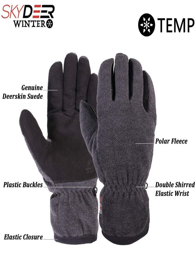 SKYDEER Winter Gloves with Soft Deerskin Suede Leather For Men and Women Cold Weather (SD8662T/L, Warm 3M Thinsulate Insulation) - Image 3