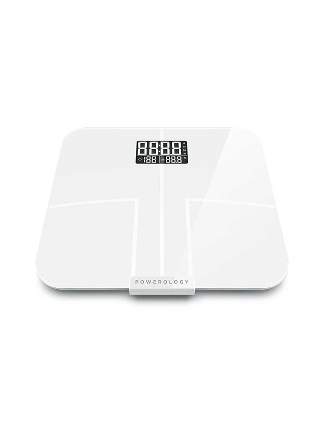Powerology Smart Body Scale Pro/Wifi Smart Scale with Full Body Composition/ Tracks Weight, Body Fat, Water, Muscle, Bone Mass/ Up to 10 User Profiles/Compatible with Fitbit, Apple Health & Google Health - White - Image 3