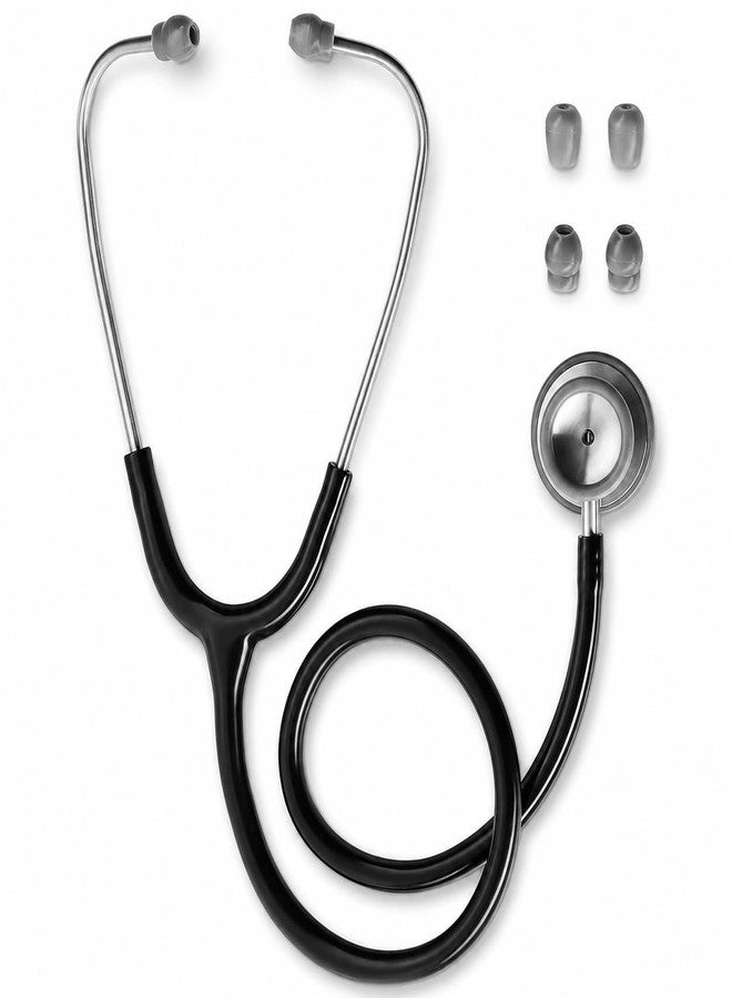 Primacare First Classic Dual Head Stethoscope, Stainless Steel Chestpiece, Professional Medical Stethoscope for Doctors, Nurses, Students, Adult & Pediatric, Black - Image 1