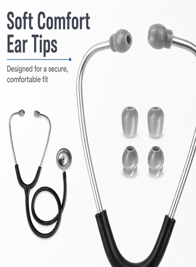 Primacare First Classic Dual Head Stethoscope, Stainless Steel Chestpiece, Professional Medical Stethoscope for Doctors, Nurses, Students, Adult & Pediatric, Black - Image 4