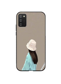 Protective Case Cover For Samsung Galaxy A03s Brown Hat Girl Design Multicolour