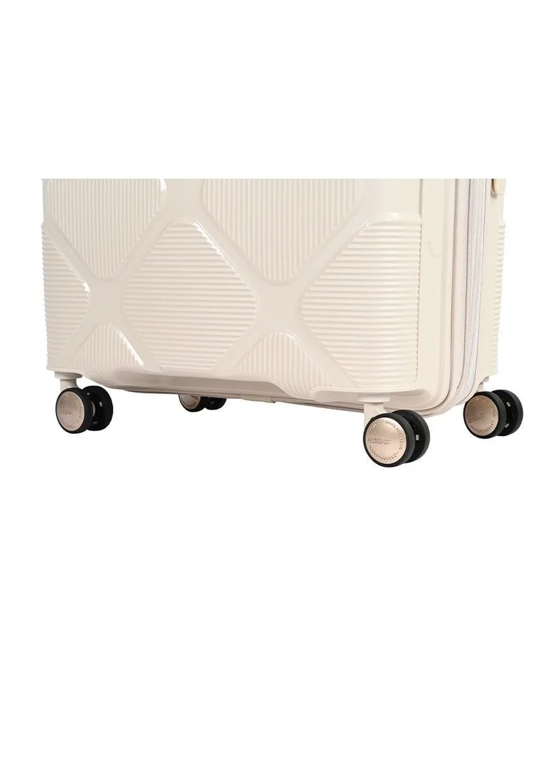 AMERICAN TOURISTER 69 cm / 25 inch instagon suitcase, check-in size 69 cm / 25 inch, 4 double wheels, hard top, polypropylene, cream|duosaf™ security zipper|tsa 008 lock|optimov™ shock absorbing wheels|expandable - 3 years international warranty  | Best Price UAE